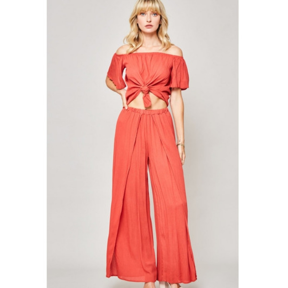 Sizes S, L Coral Two-Piece Set